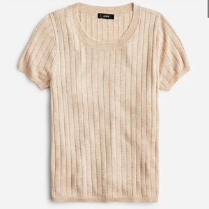 J Crew Silk-blend cropped T-shirt BG652 XXS Tan